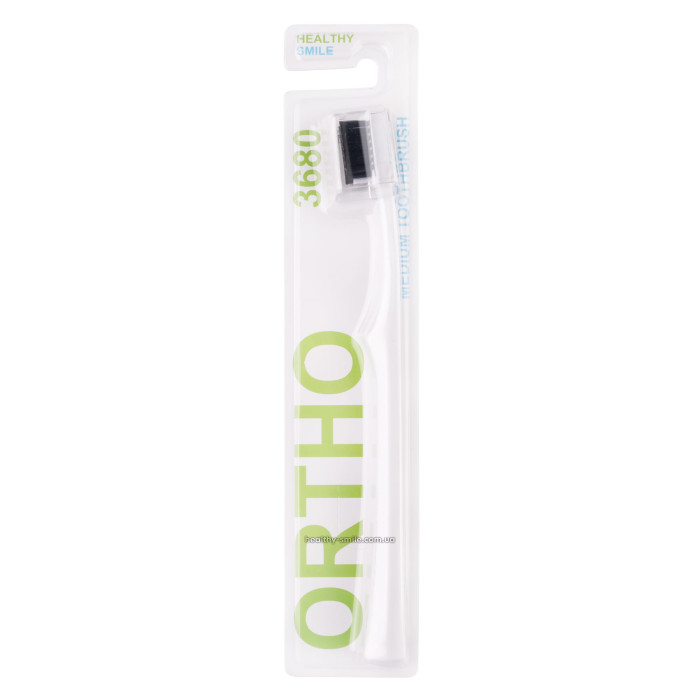 Healthy Smile Ortho Medium Orthodontic Toothbrush, White